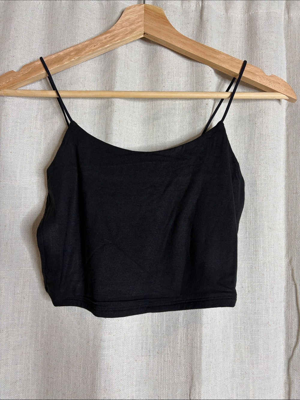 Zenana Outfitters Black Spaghetti Strap Crop Cami NWOT